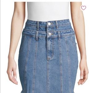 Denim Skirt Double Waistband